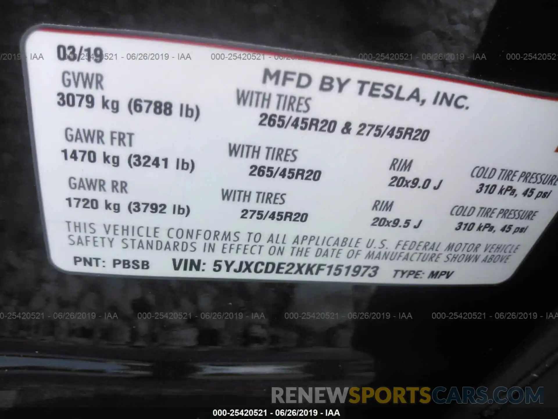 9 Photograph of a damaged car 5YJXCDE2XKF151973 TESLA MODEL X 2019