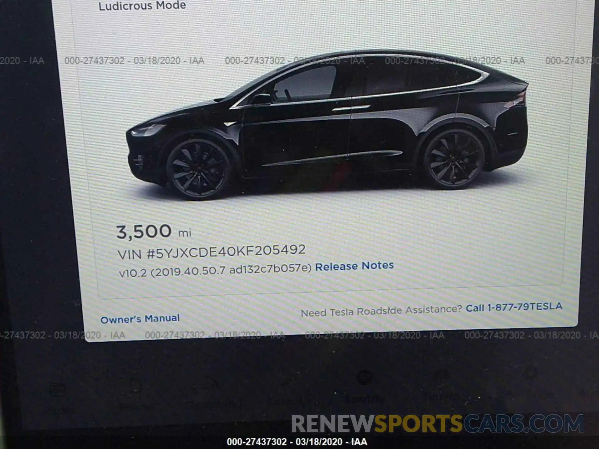 7 Фотография поврежденного автомобиля 5YJXCDE40KF205492 TESLA MODEL X 2019