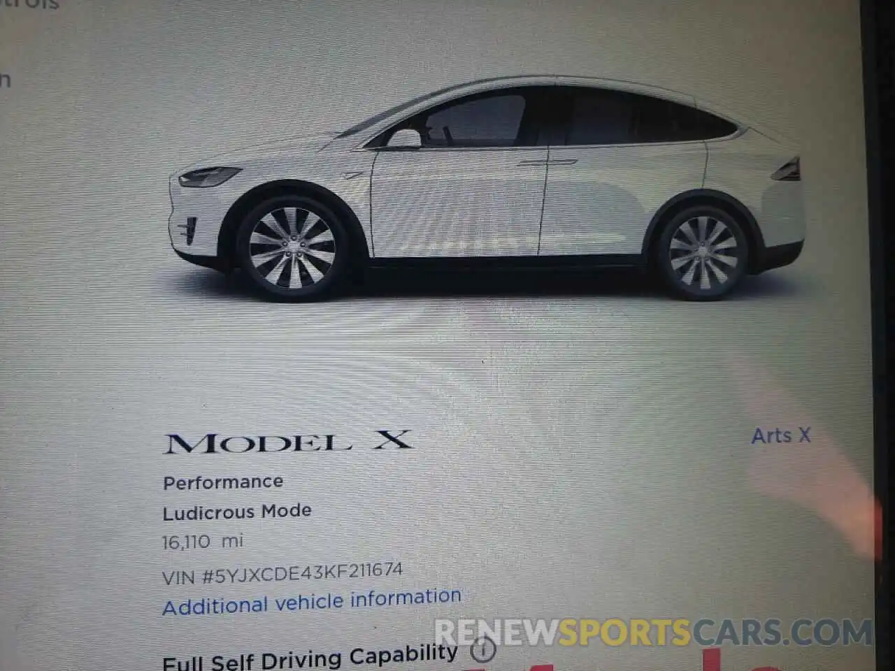 8 Фотография поврежденного автомобиля 5YJXCDE43KF211674 TESLA MODEL X 2019