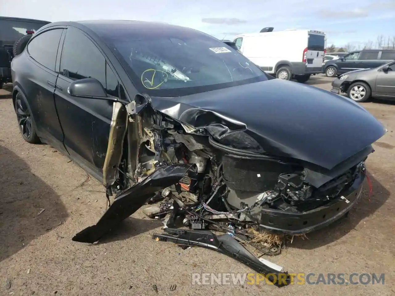 1 Photograph of a damaged car 5YJXCDE49KF191382 TESLA MODEL X 2019