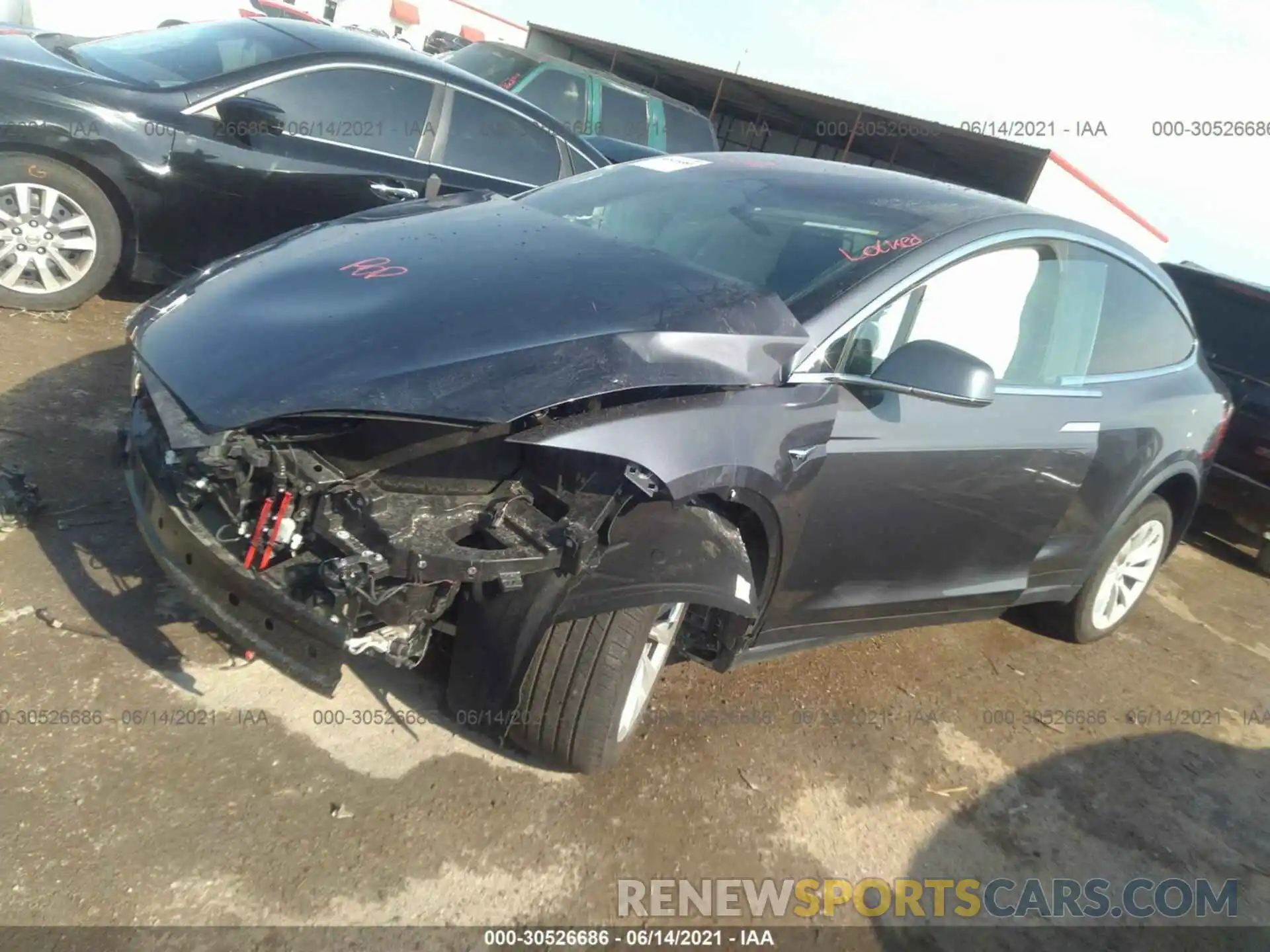 2 Photograph of a damaged car 5YJXCAE20LF302819 TESLA MODEL X 2020