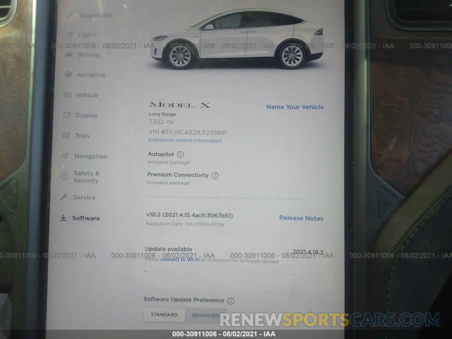 7 Фотография поврежденного автомобиля 5YJXCAE21LF235891 TESLA MODEL X 2020