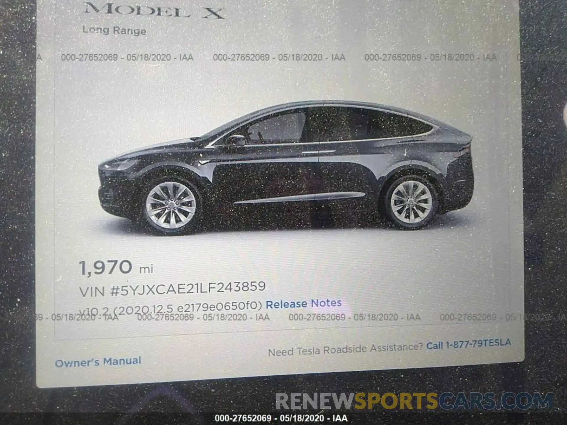 7 Фотография поврежденного автомобиля 5YJXCAE21LF243859 TESLA MODEL X 2020