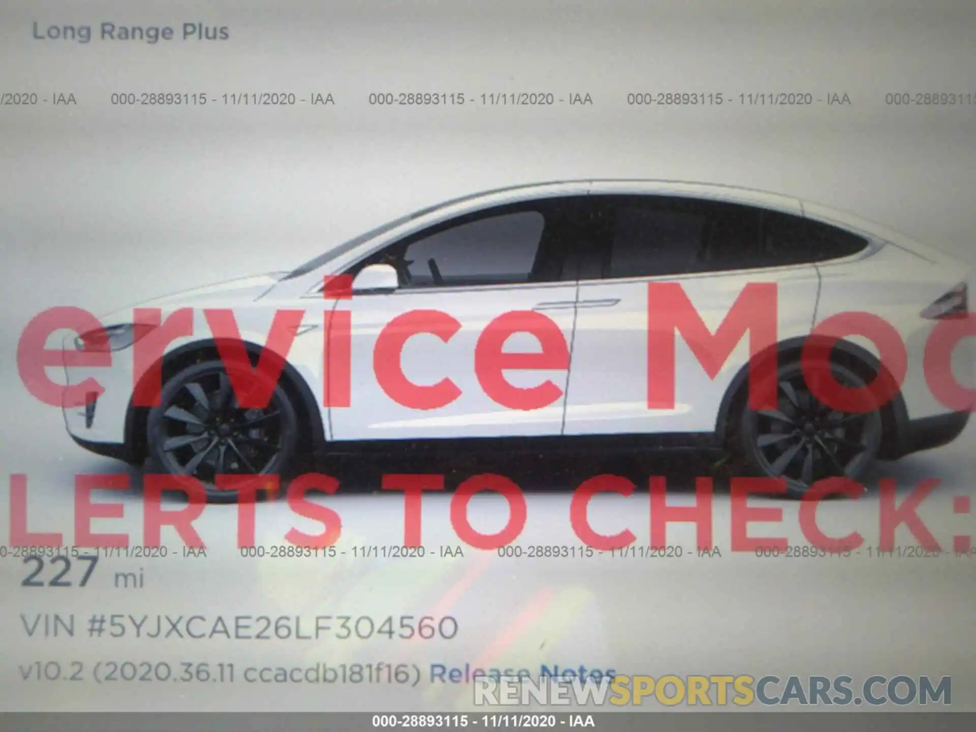 7 Photograph of a damaged car 5YJXCAE26LF304560 TESLA MODEL X 2020