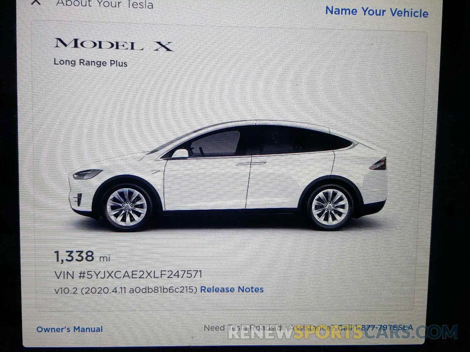 8 Фотография поврежденного автомобиля 5YJXCAE2XLF247571 TESLA MODEL X 2020