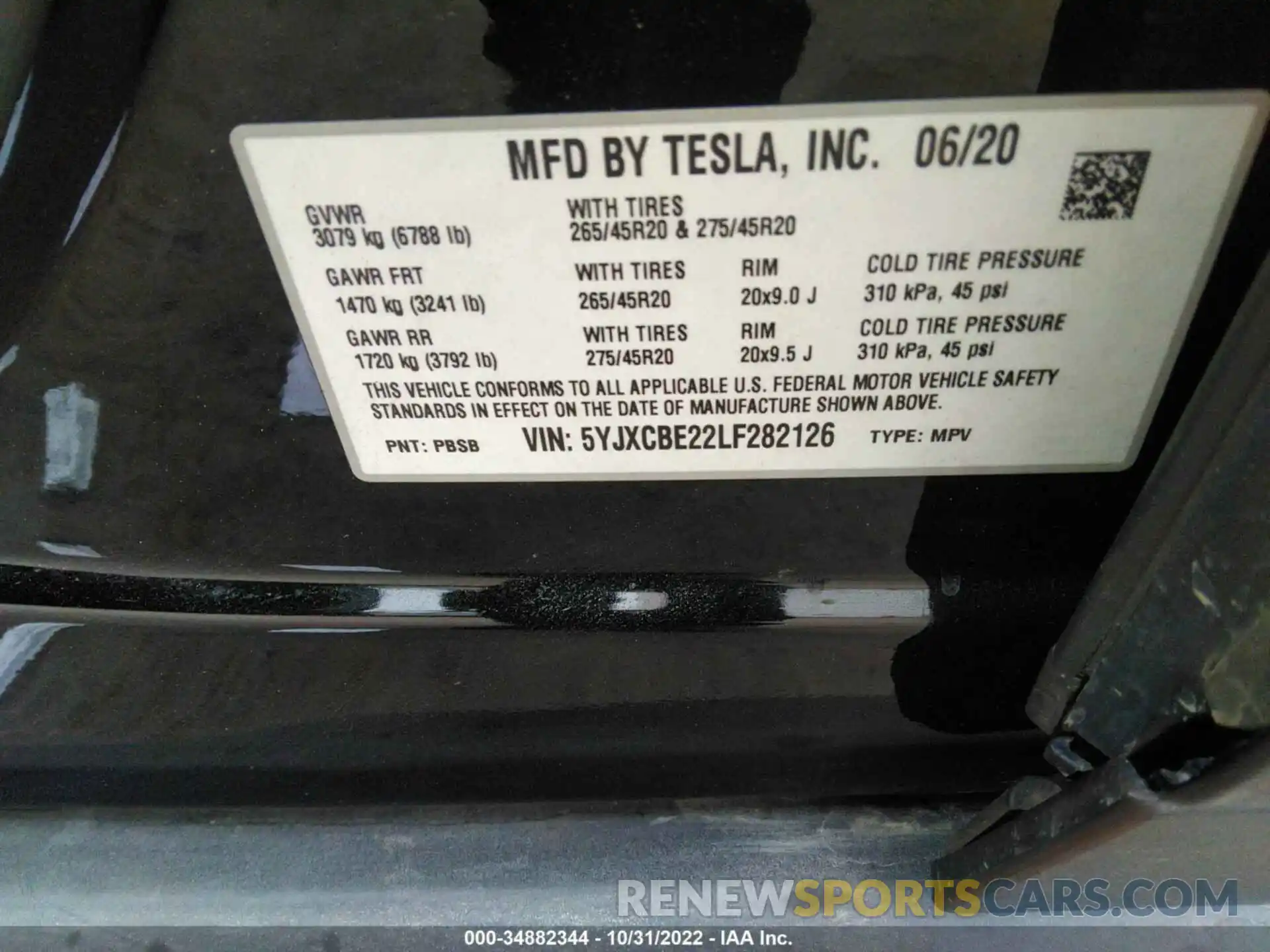 9 Photograph of a damaged car 5YJXCBE22LF282126 TESLA MODEL X 2020