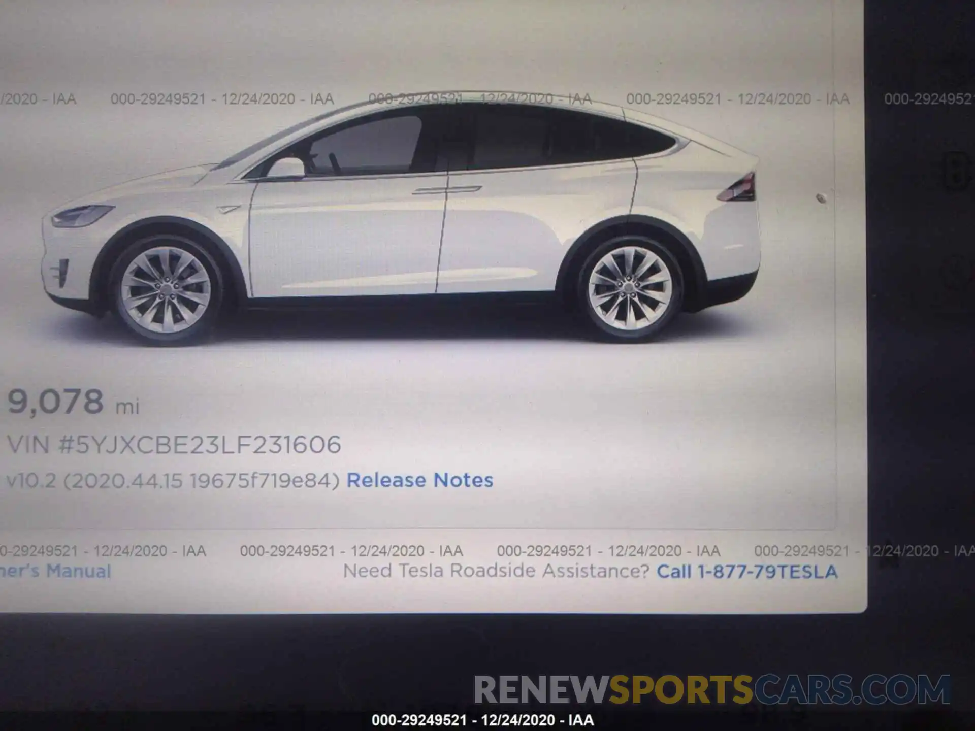 9 Photograph of a damaged car 5YJXCBE23LF231606 TESLA MODEL X 2020