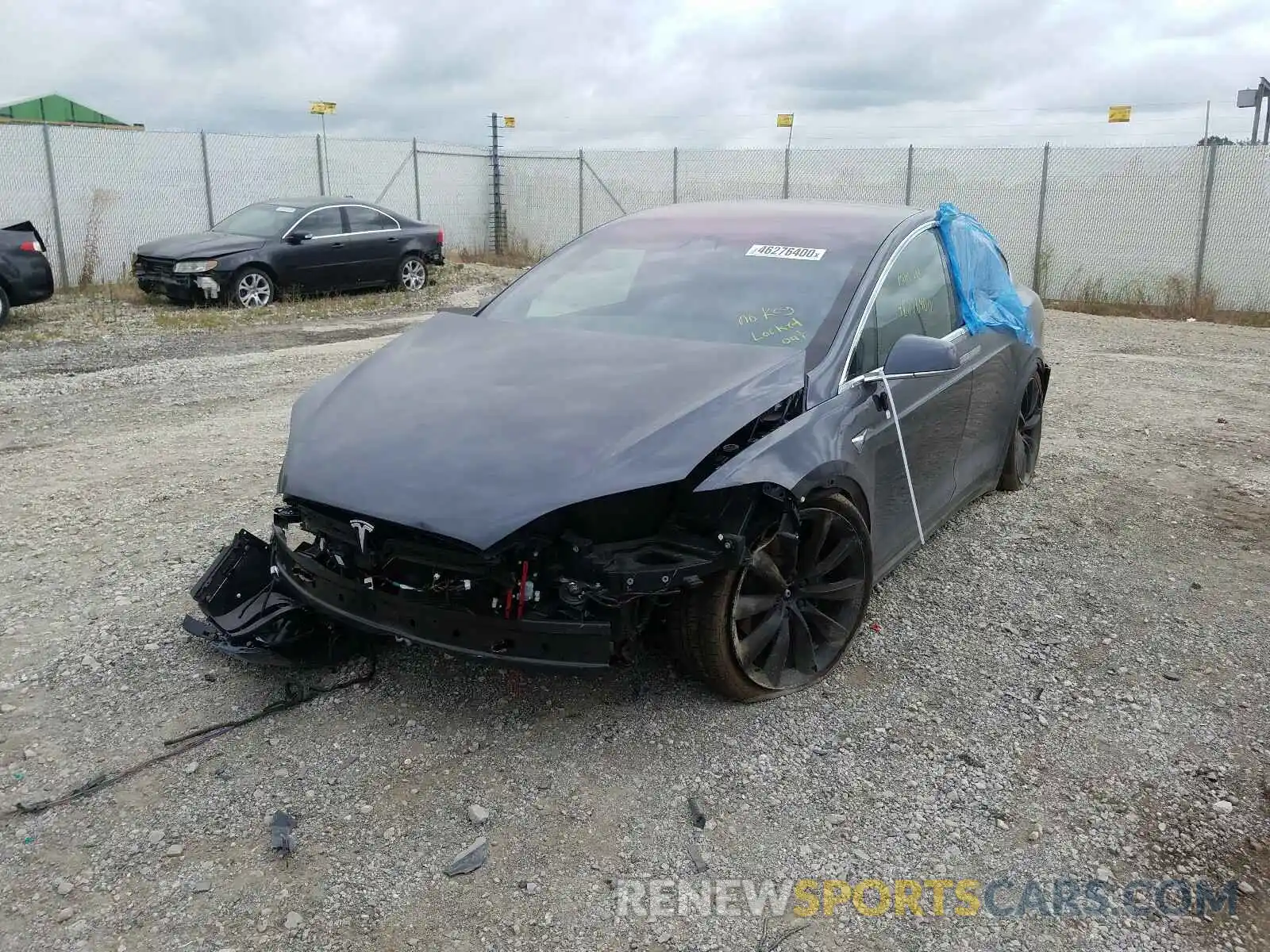 2 Photograph of a damaged car 5YJXCBE24LF242355 TESLA MODEL X 2020