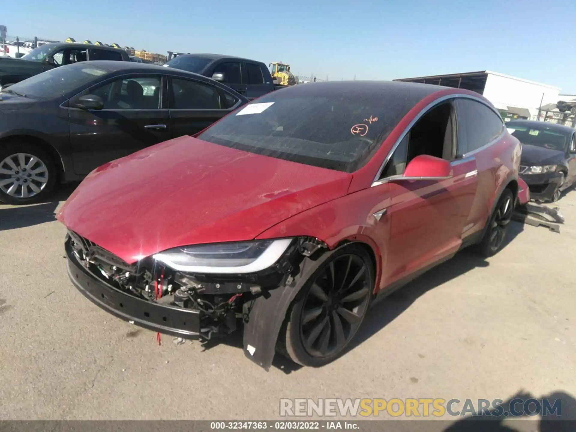 2 Photograph of a damaged car 5YJXCBE25LF261576 TESLA MODEL X 2020