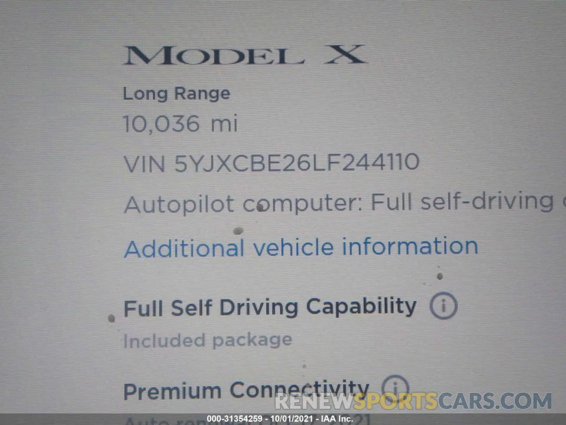 7 Фотография поврежденного автомобиля 5YJXCBE26LF244110 TESLA MODEL X 2020