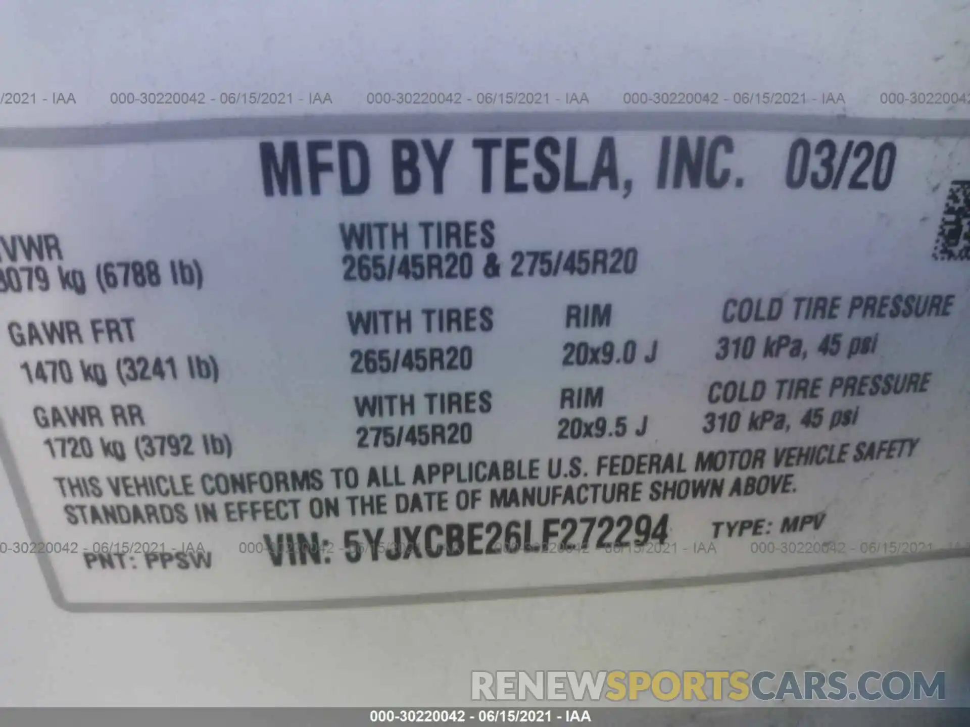 9 Photograph of a damaged car 5YJXCBE26LF272294 TESLA MODEL X 2020