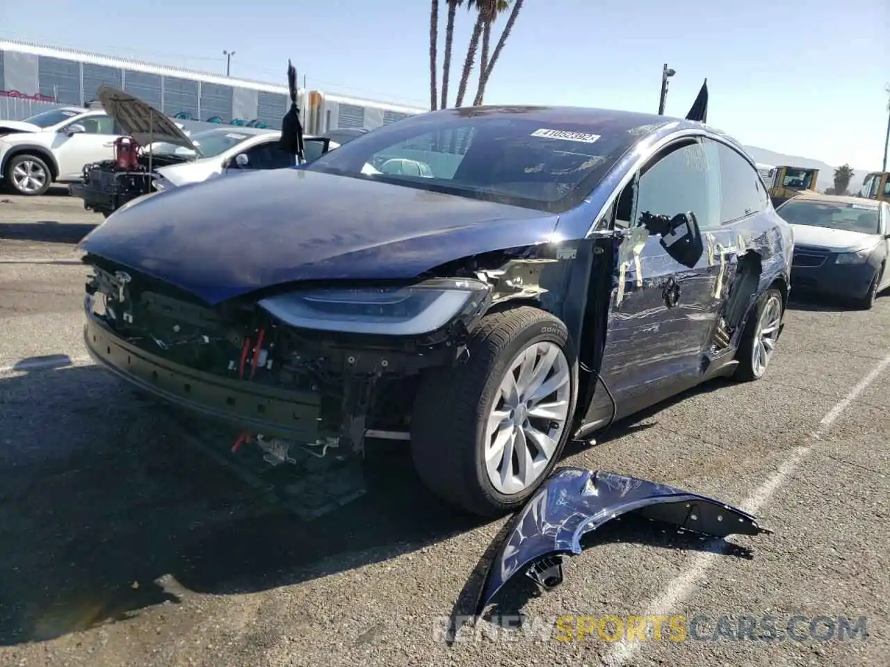 2 Photograph of a damaged car 5YJXCBE29LF232744 TESLA MODEL X 2020