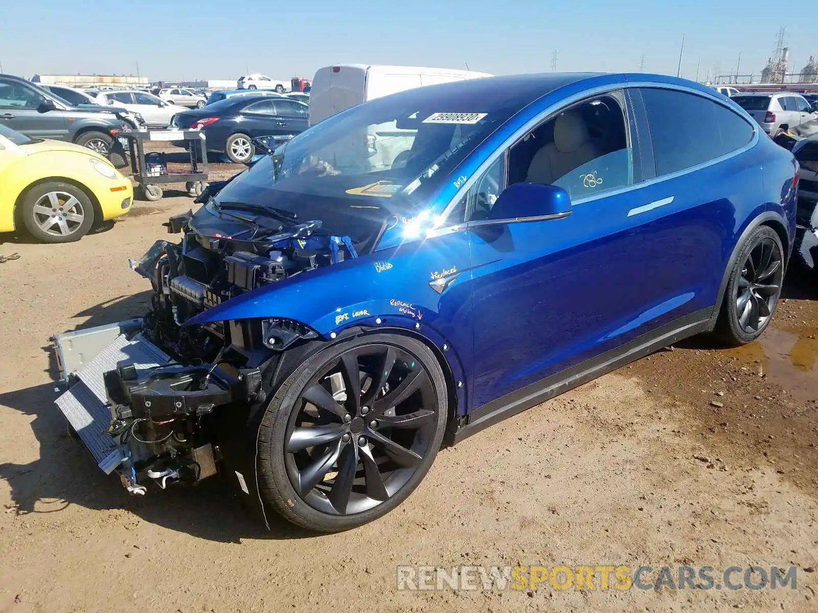 2 Photograph of a damaged car 5YJXCBE29LF236051 TESLA MODEL X 2020