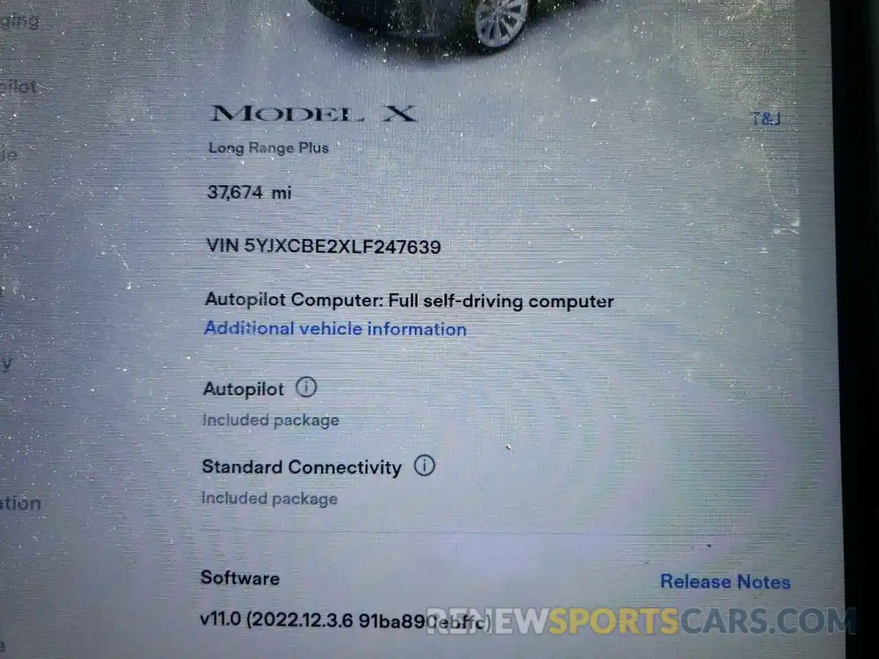 8 Фотография поврежденного автомобиля 5YJXCBE2XLF247639 TESLA MODEL X 2020