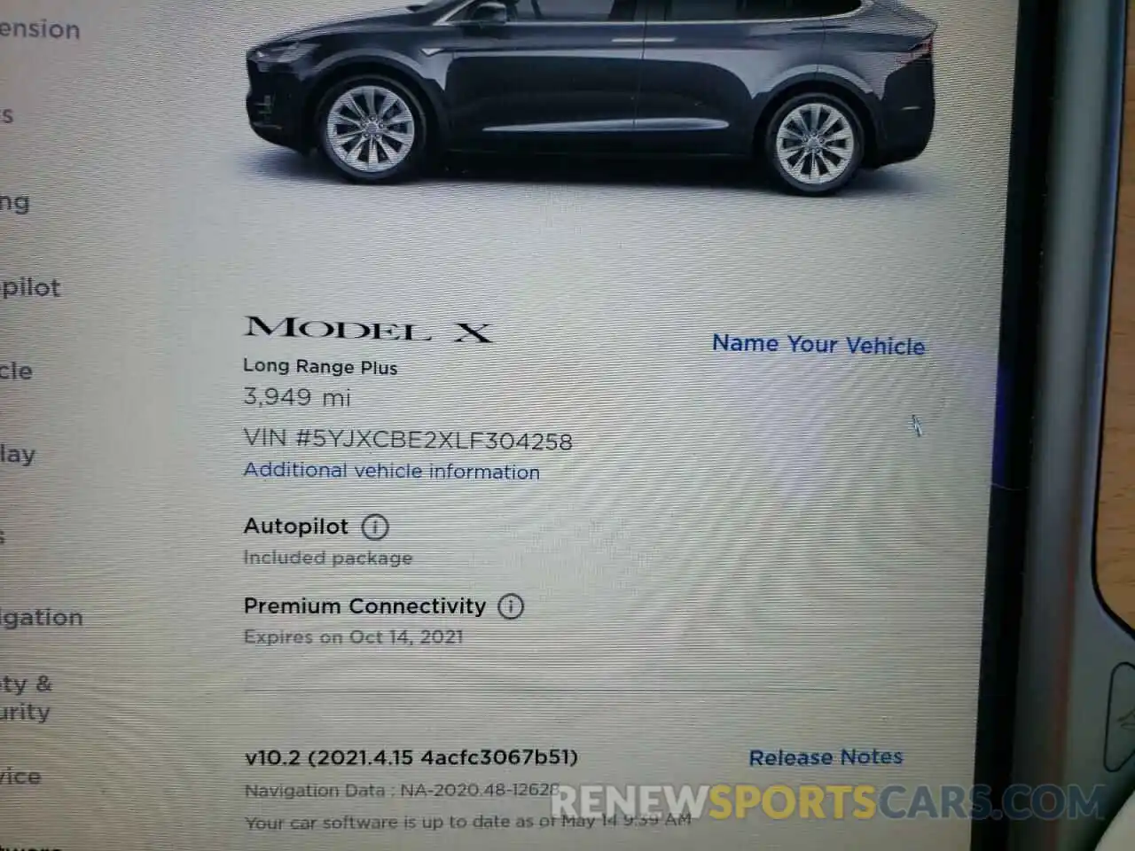 8 Photograph of a damaged car 5YJXCBE2XLF304258 TESLA MODEL X 2020