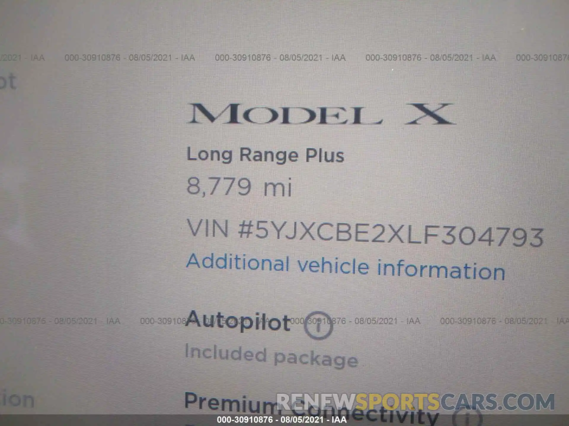 7 Photograph of a damaged car 5YJXCBE2XLF304793 TESLA MODEL X 2020