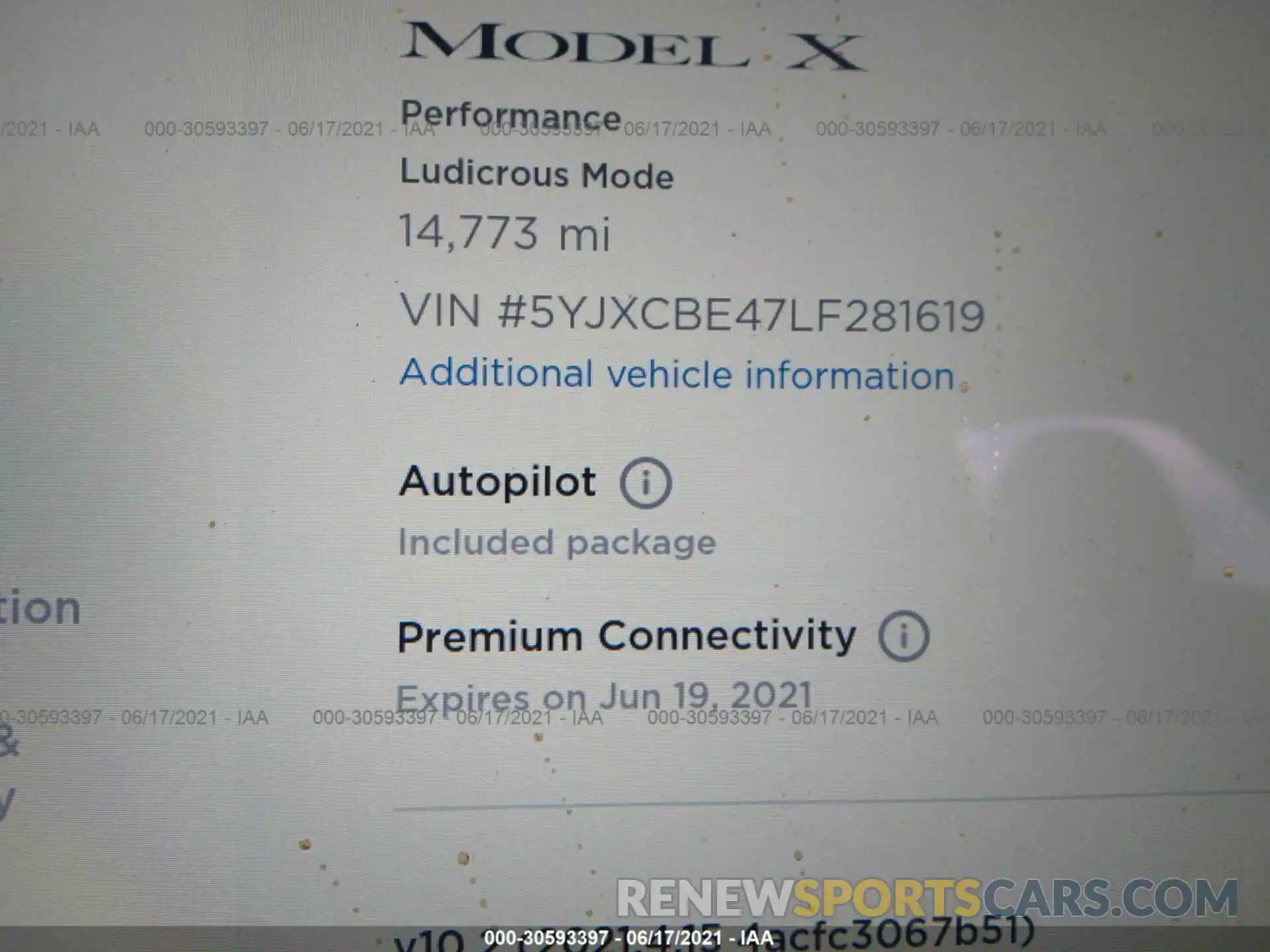 7 Фотография поврежденного автомобиля 5YJXCBE47LF281619 TESLA MODEL X 2020