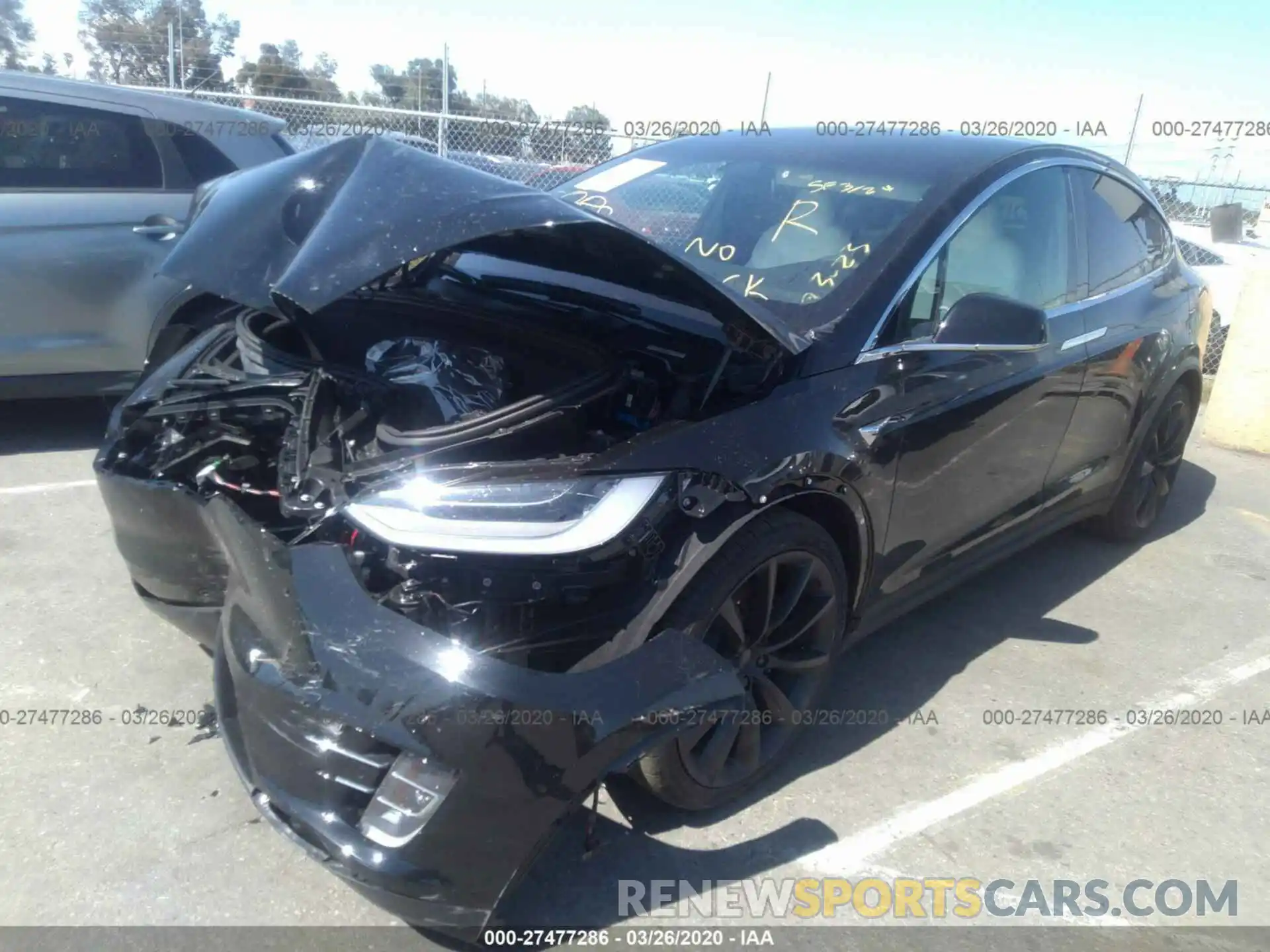 2 Photograph of a damaged car 5YJXCDE20LF261447 TESLA MODEL X 2020