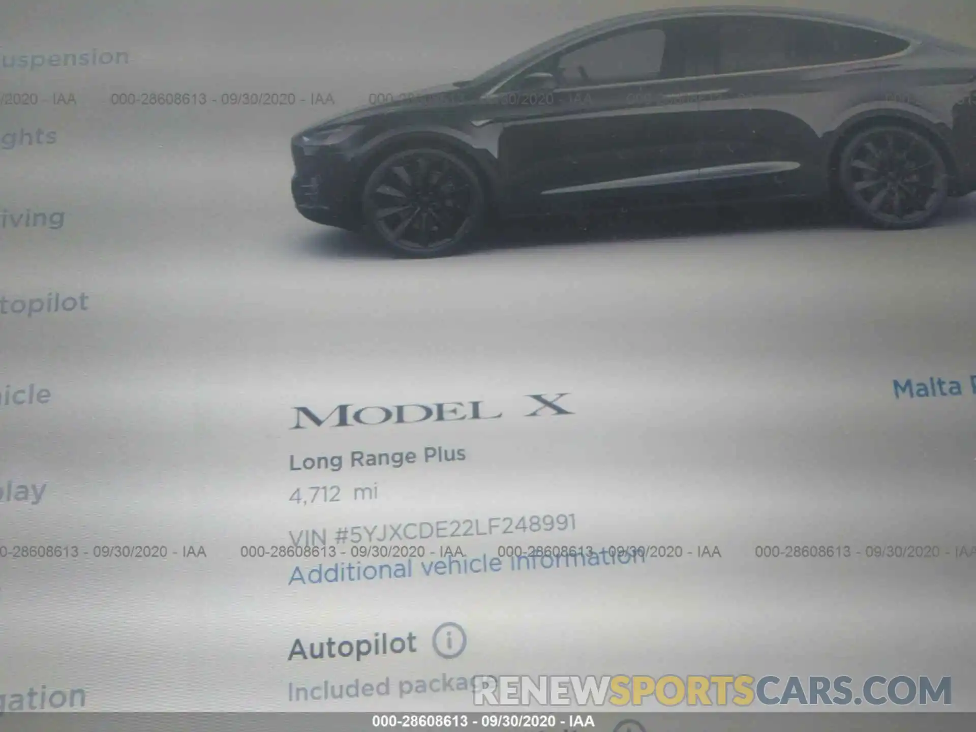 7 Фотография поврежденного автомобиля 5YJXCDE22LF248991 TESLA MODEL X 2020