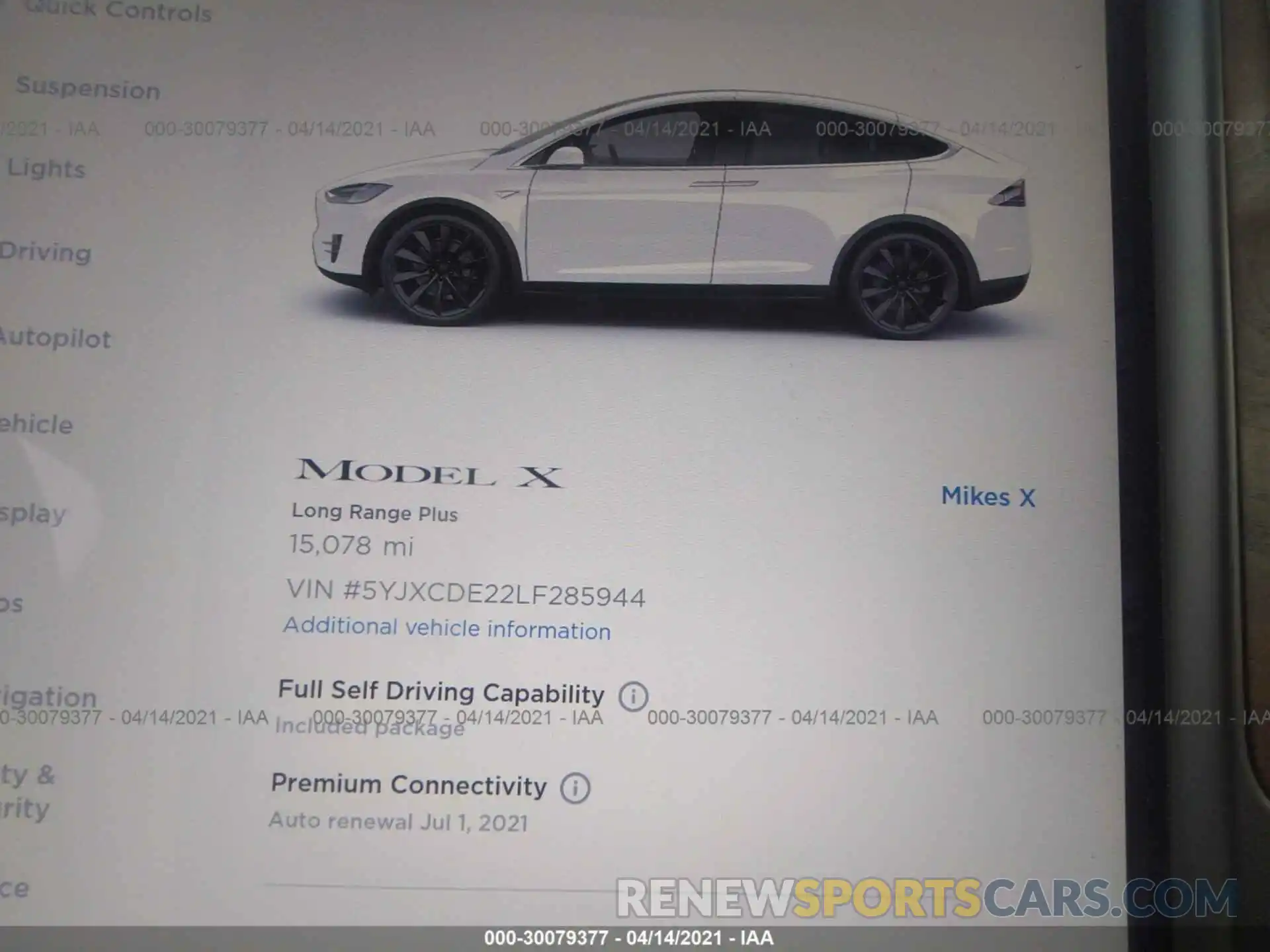 7 Фотография поврежденного автомобиля 5YJXCDE22LF285944 TESLA MODEL X 2020