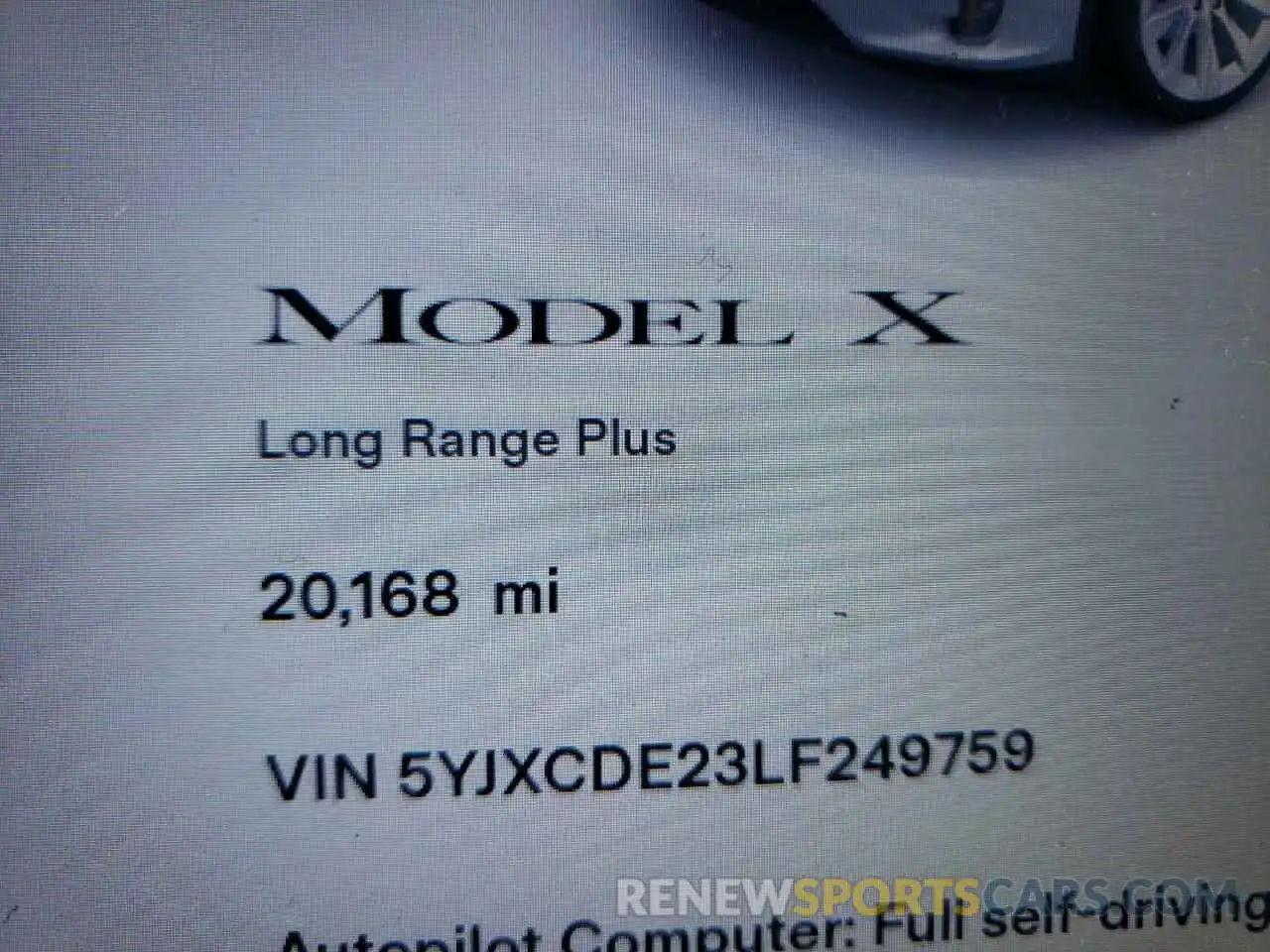 8 Photograph of a damaged car 5YJXCDE23LF249759 TESLA MODEL X 2020