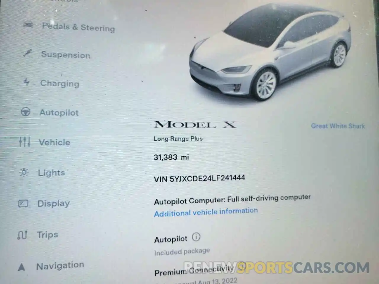 8 Фотография поврежденного автомобиля 5YJXCDE24LF241444 TESLA MODEL X 2020