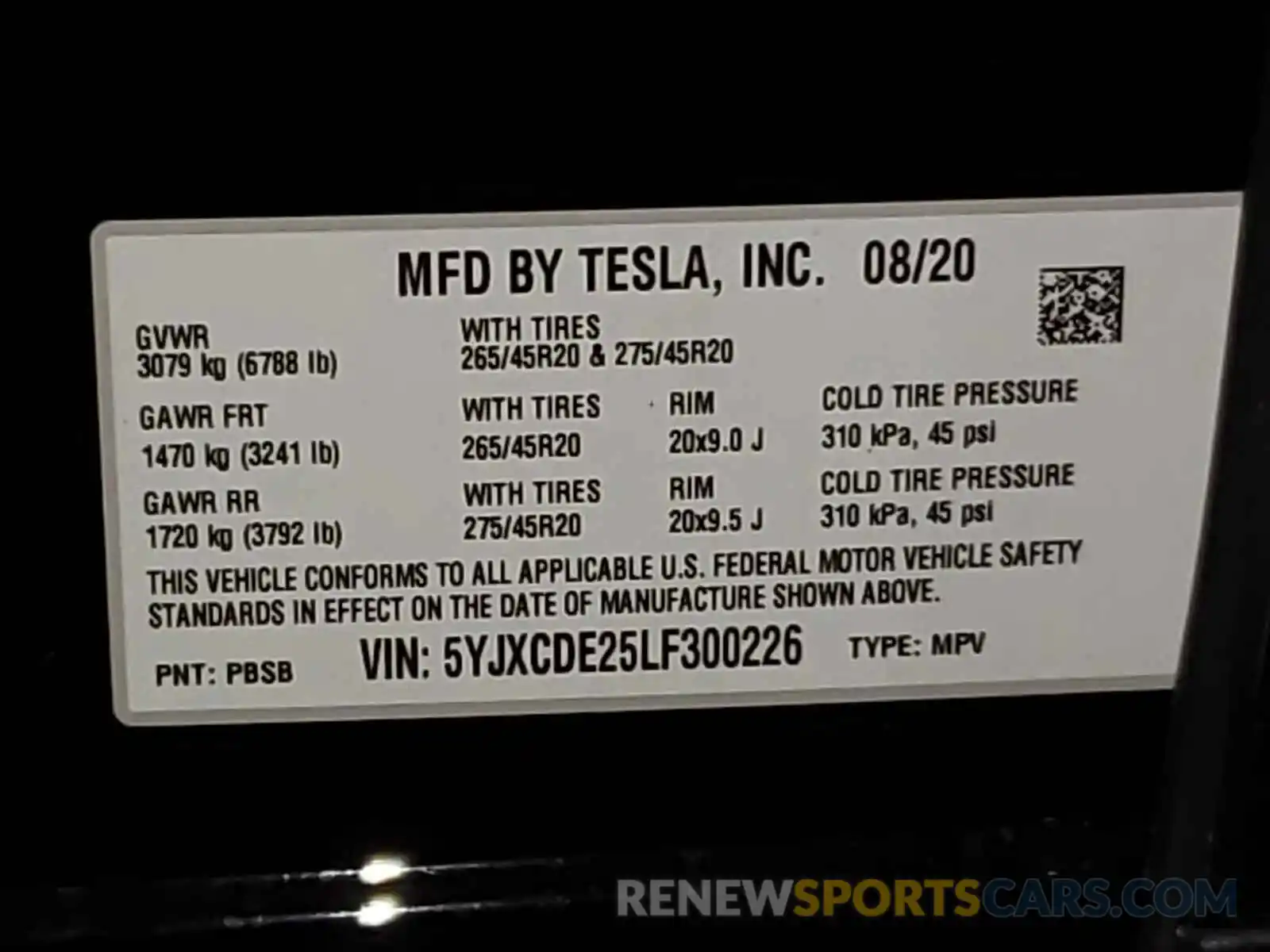 10 Photograph of a damaged car 5YJXCDE25LF300226 TESLA MODEL X 2020