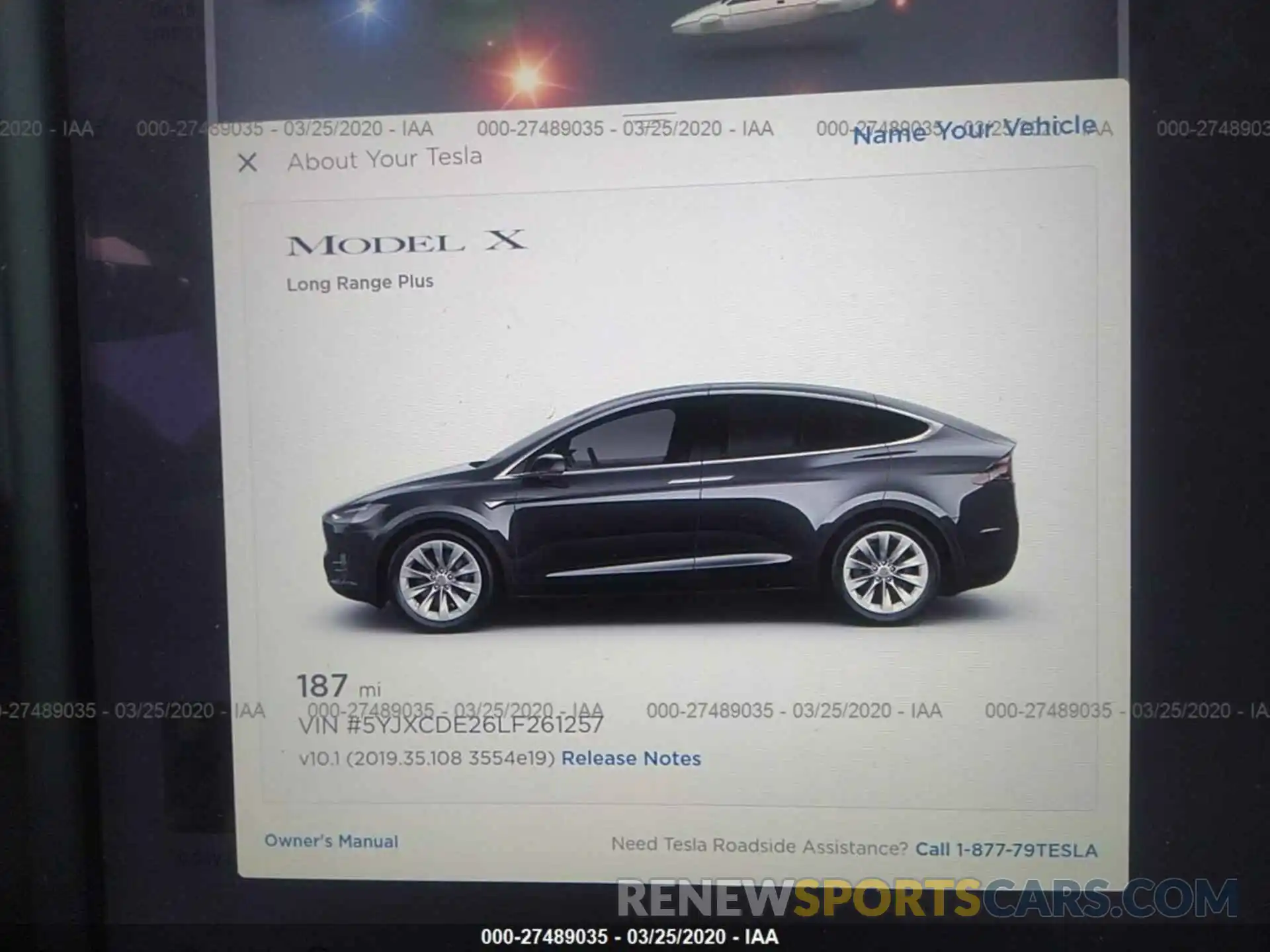 7 Фотография поврежденного автомобиля 5YJXCDE26LF261257 TESLA MODEL X 2020