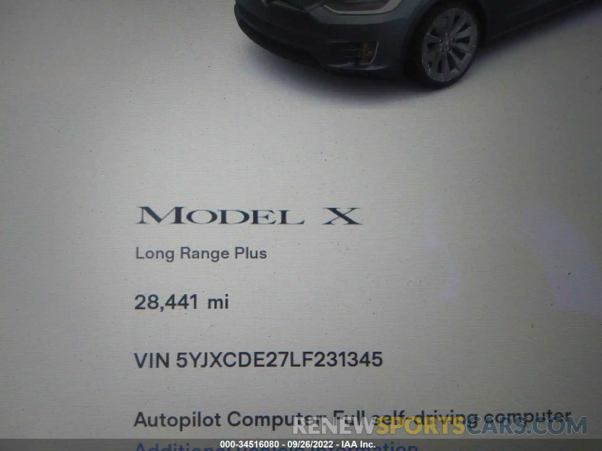 7 Фотография поврежденного автомобиля 5YJXCDE27LF231345 TESLA MODEL X 2020