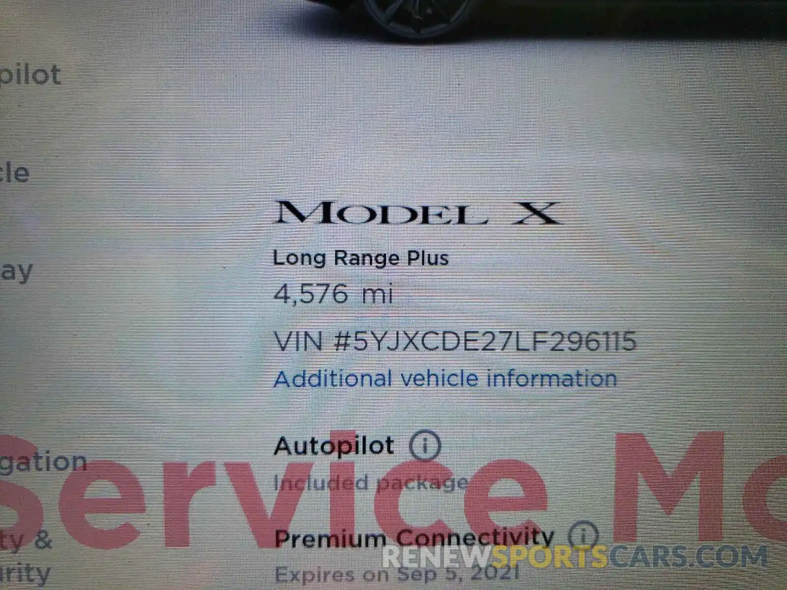 8 Фотография поврежденного автомобиля 5YJXCDE27LF296115 TESLA MODEL X 2020