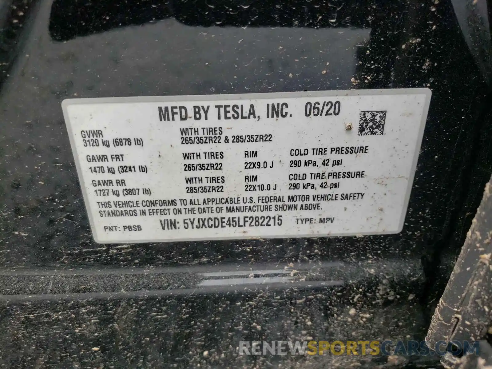 10 Фотография поврежденного автомобиля 5YJXCDE45LF282215 TESLA MODEL X 2020