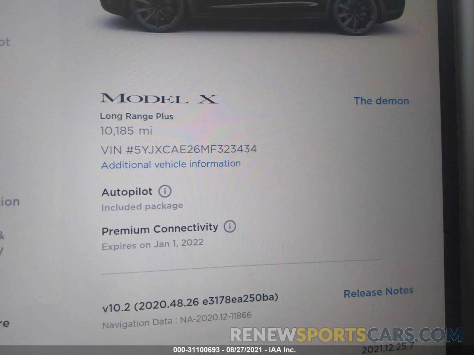 7 Photograph of a damaged car 5YJXCAE26MF323434 TESLA MODEL X 2021