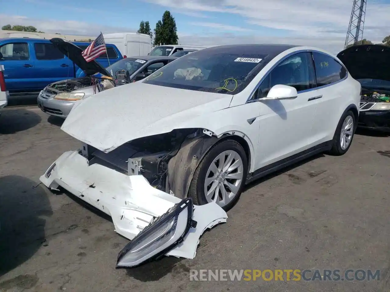 2 Photograph of a damaged car 5YJXCAE27MF320381 TESLA MODEL X 2021