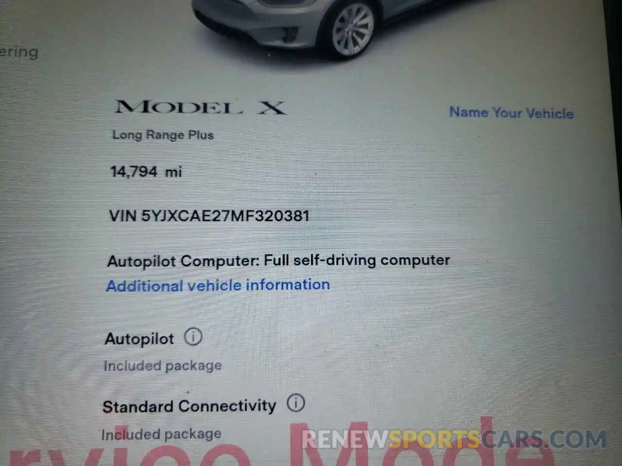 8 Photograph of a damaged car 5YJXCAE27MF320381 TESLA MODEL X 2021