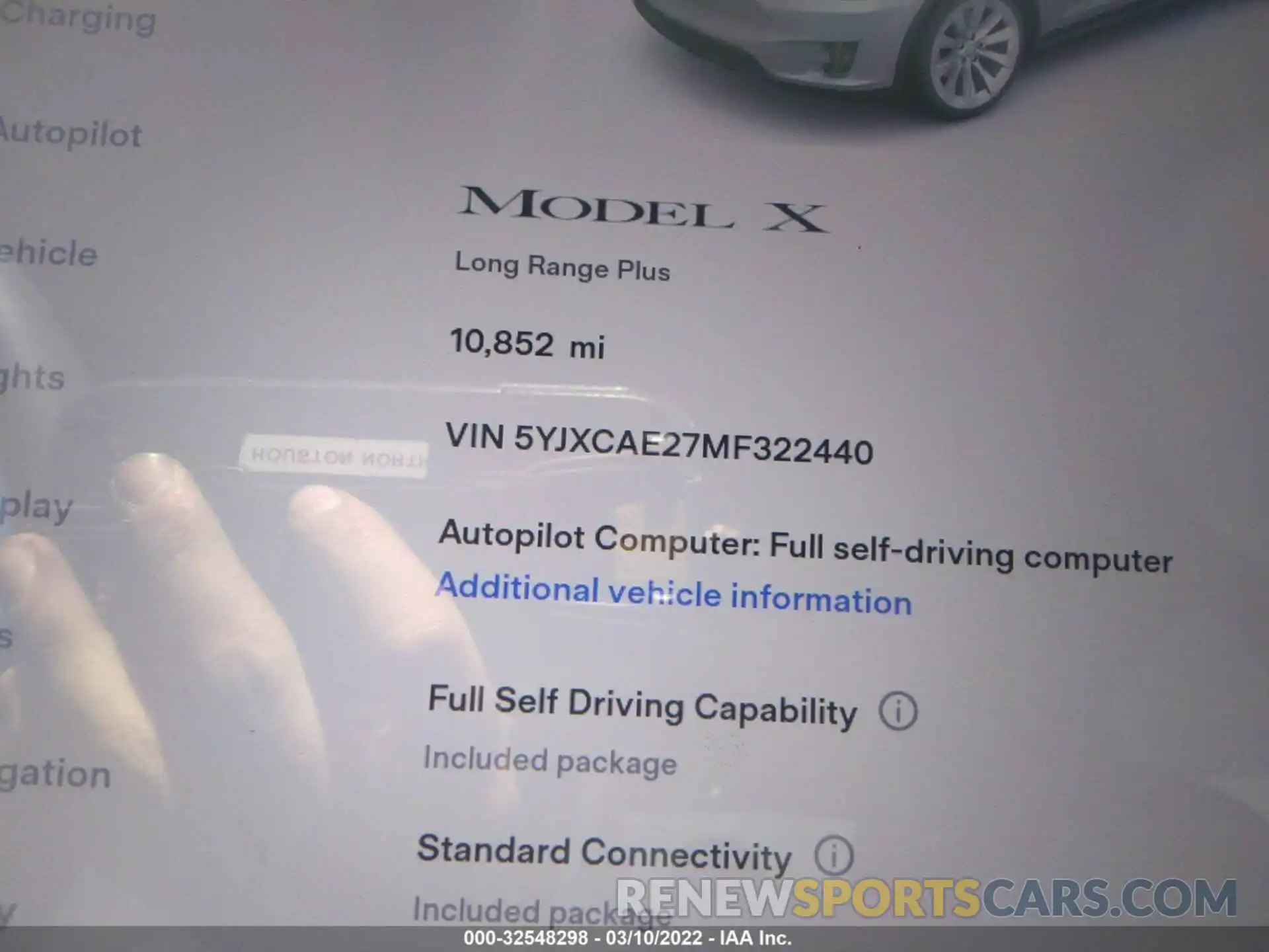 7 Фотография поврежденного автомобиля 5YJXCAE27MF322440 TESLA MODEL X 2021