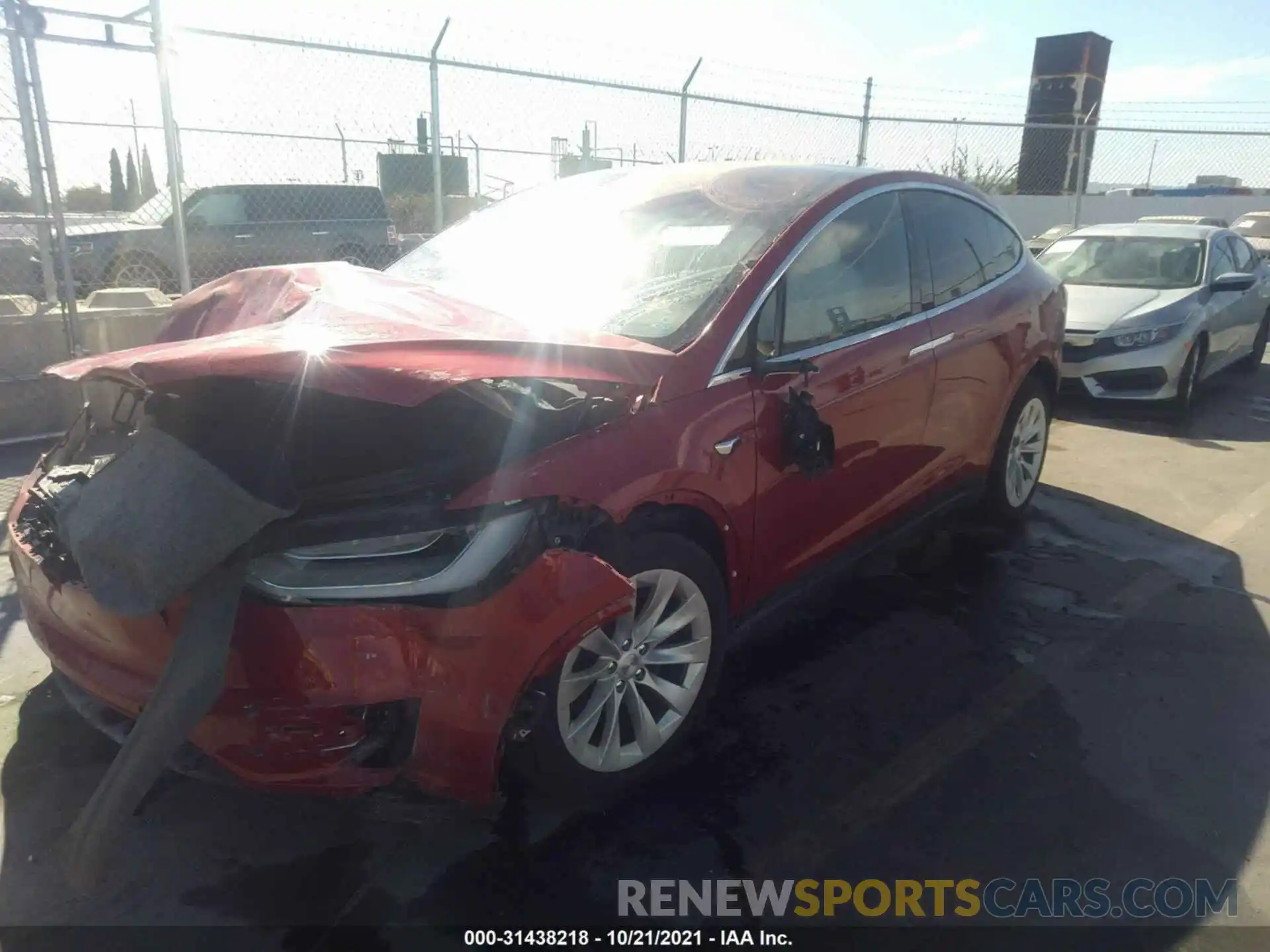 2 Photograph of a damaged car 5YJXCBE2XMF322776 TESLA MODEL X 2021