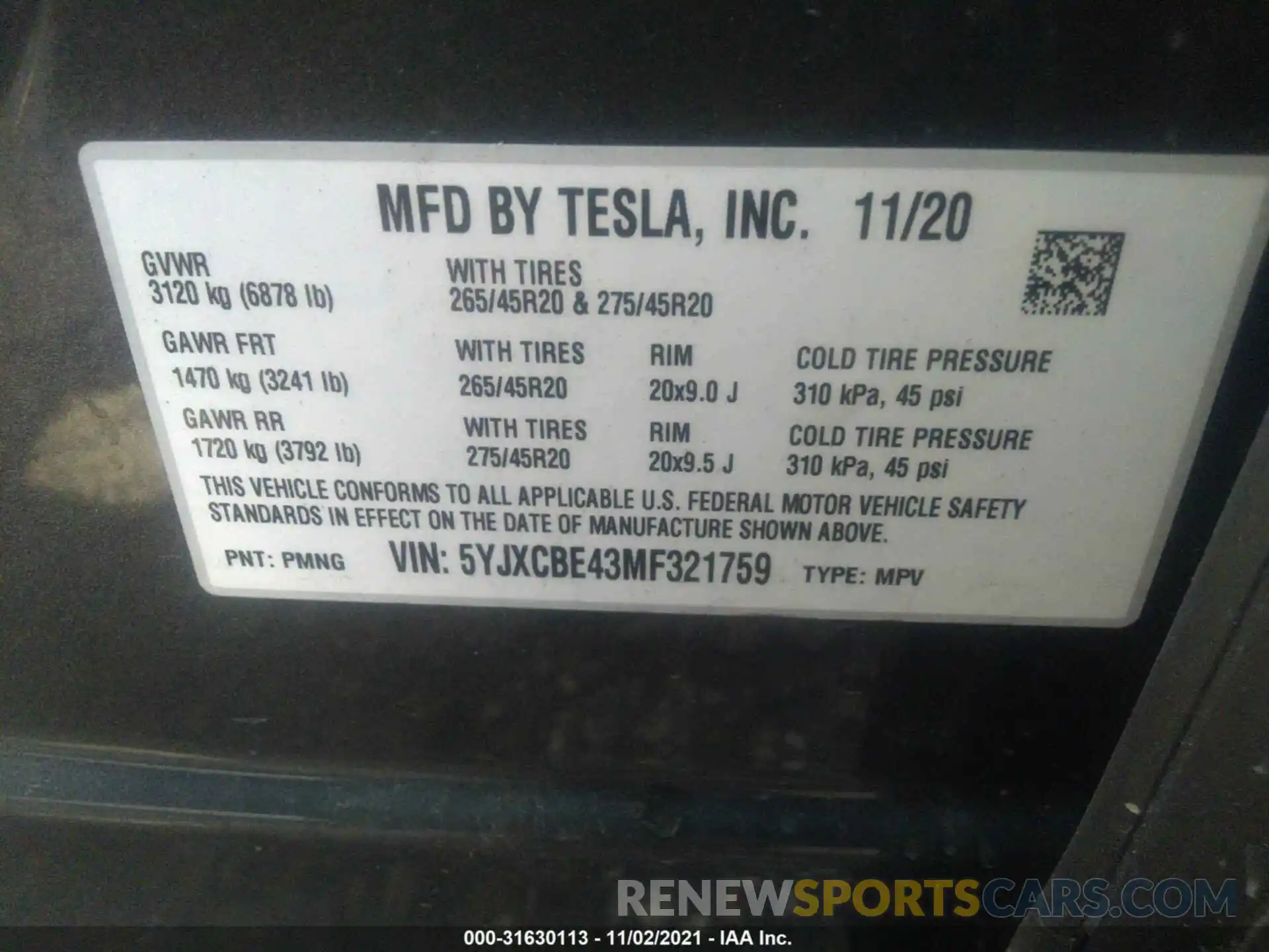 9 Фотография поврежденного автомобиля 5YJXCBE43MF321759 TESLA MODEL X 2021