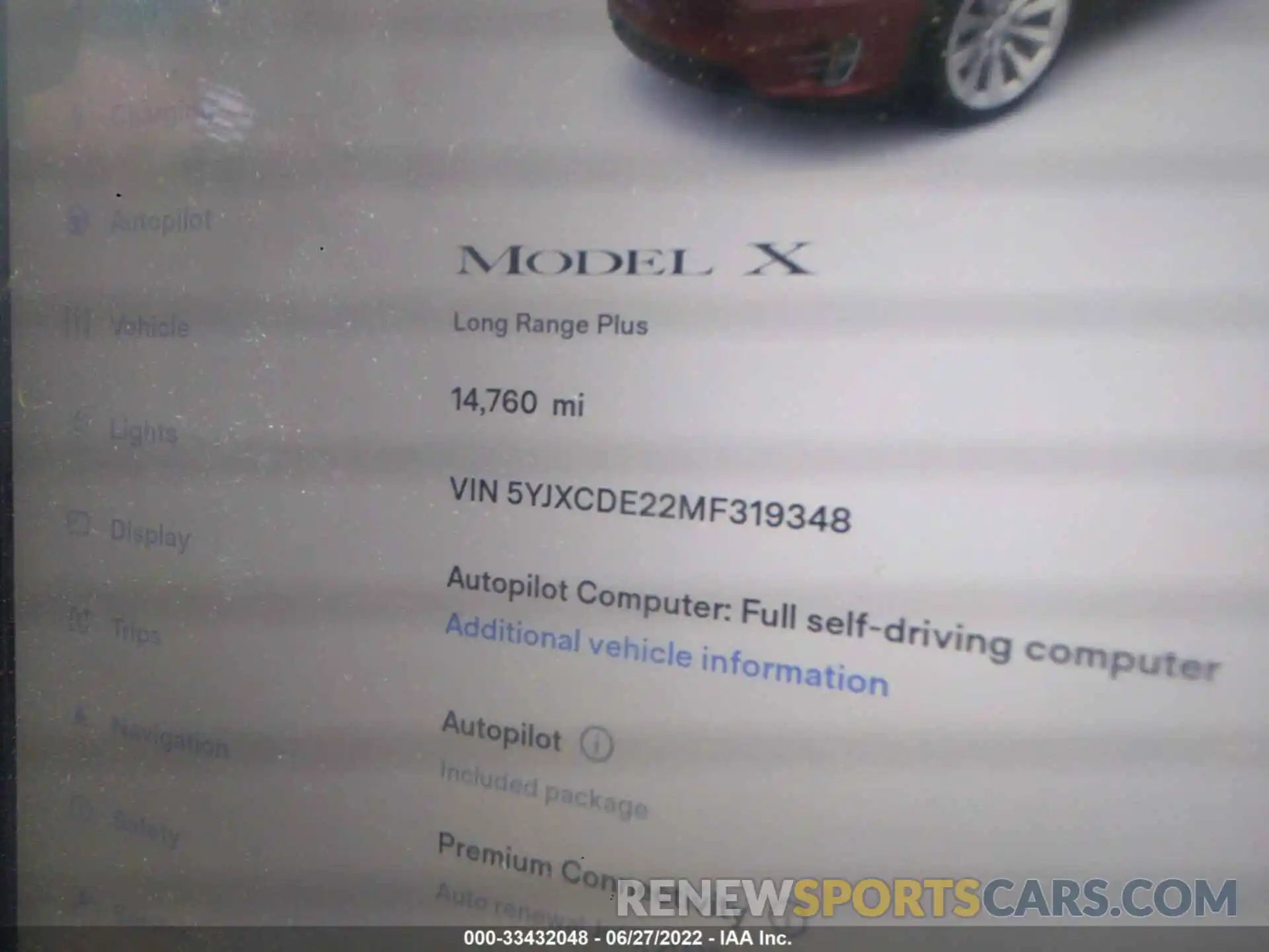 7 Photograph of a damaged car 5YJXCDE22MF319348 TESLA MODEL X 2021