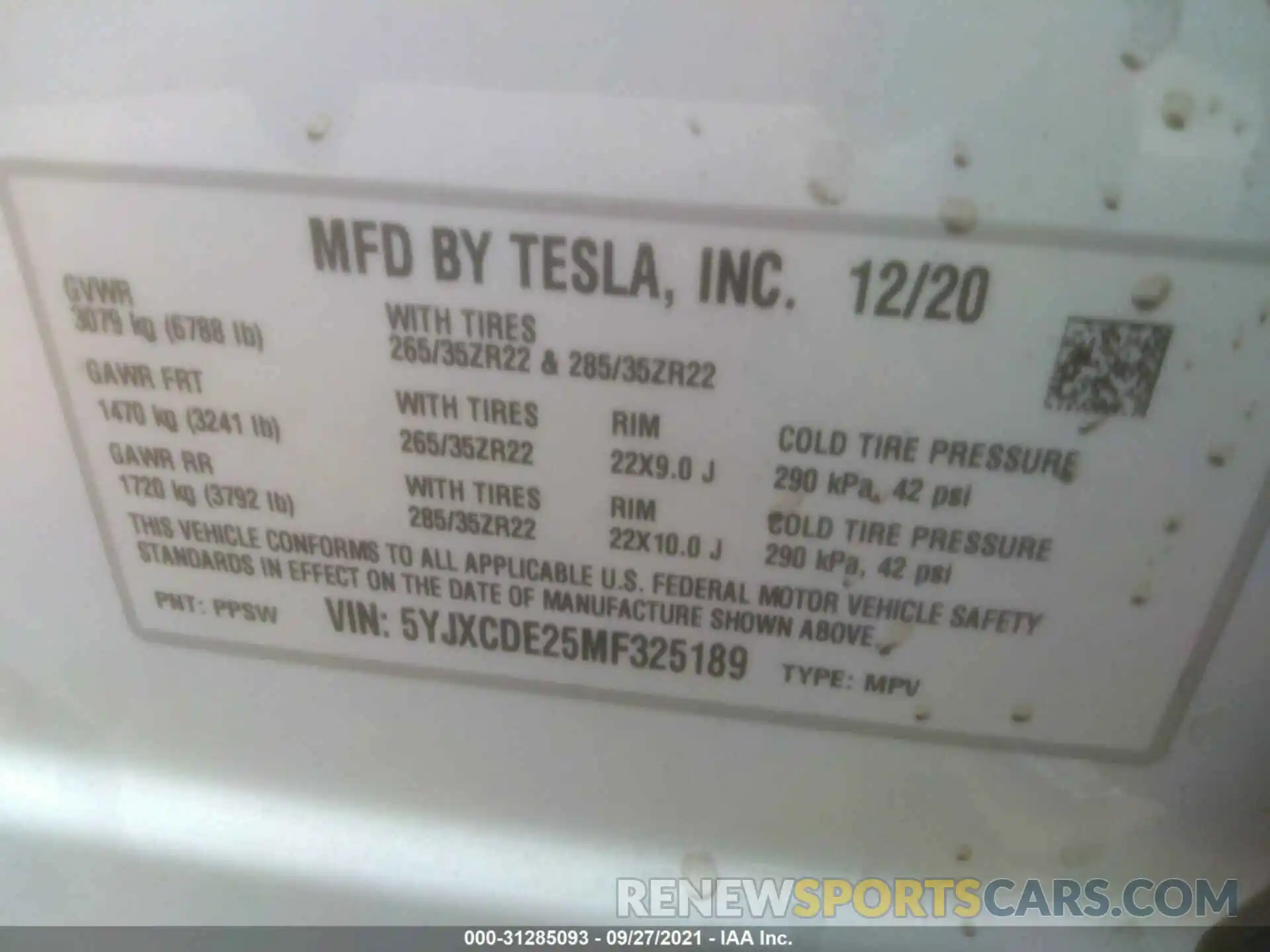 9 Photograph of a damaged car 5YJXCDE25MF325189 TESLA MODEL X 2021