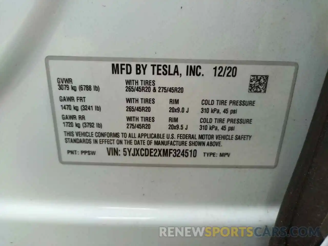 10 Фотография поврежденного автомобиля 5YJXCDE2XMF324510 TESLA MODEL X 2021