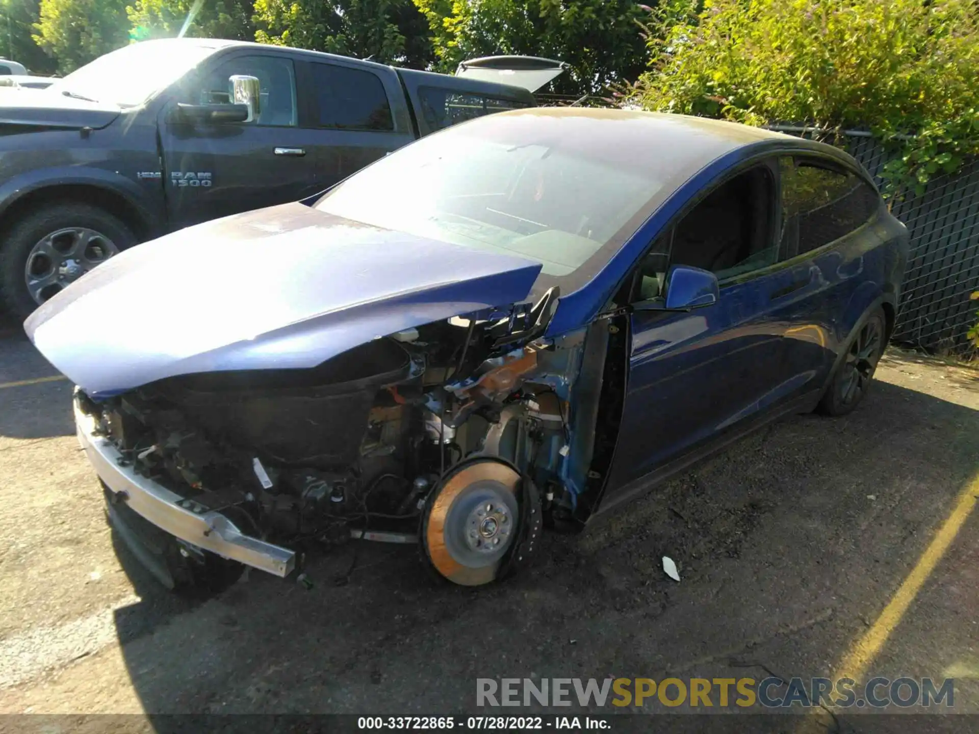 2 Photograph of a damaged car 7SAXCBE5XNF334800 TESLA MODEL X 2022