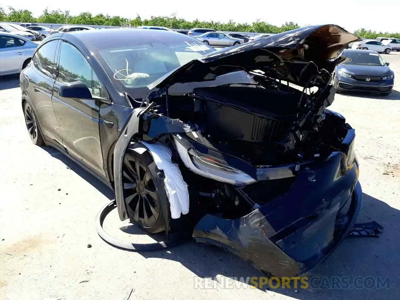 1 Photograph of a damaged car 7SAXCBE61NF338095 TESLA MODEL X 2022