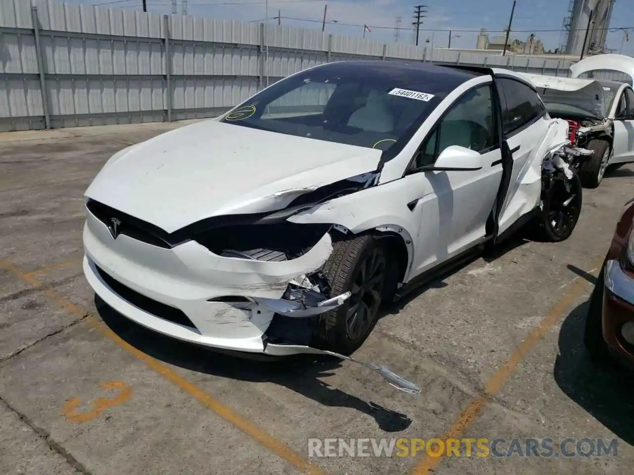 2 Photograph of a damaged car 7SAXCBE61NF349324 TESLA MODEL X 2022