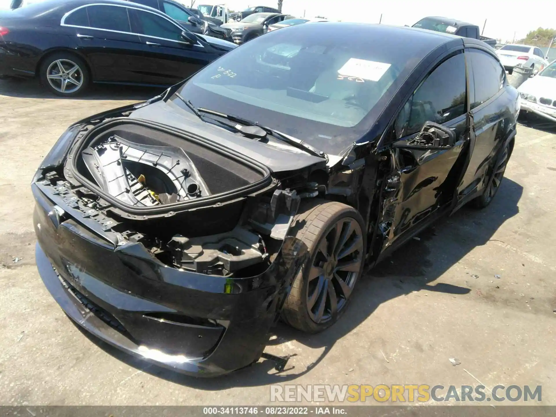 2 Photograph of a damaged car 7SAXCBE64NF331576 TESLA MODEL X 2022