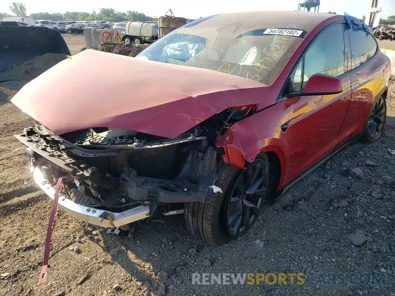 2 Photograph of a damaged car 7SAXCBE66NF342742 TESLA MODEL X 2022