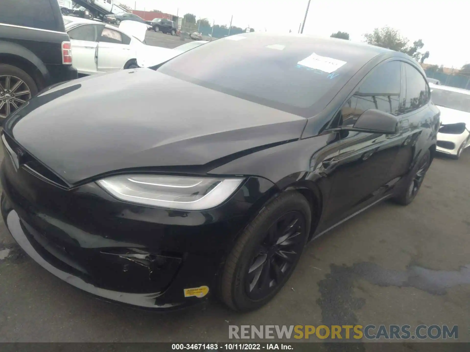 2 Photograph of a damaged car 7SAXCBE69NF329483 TESLA MODEL X 2022