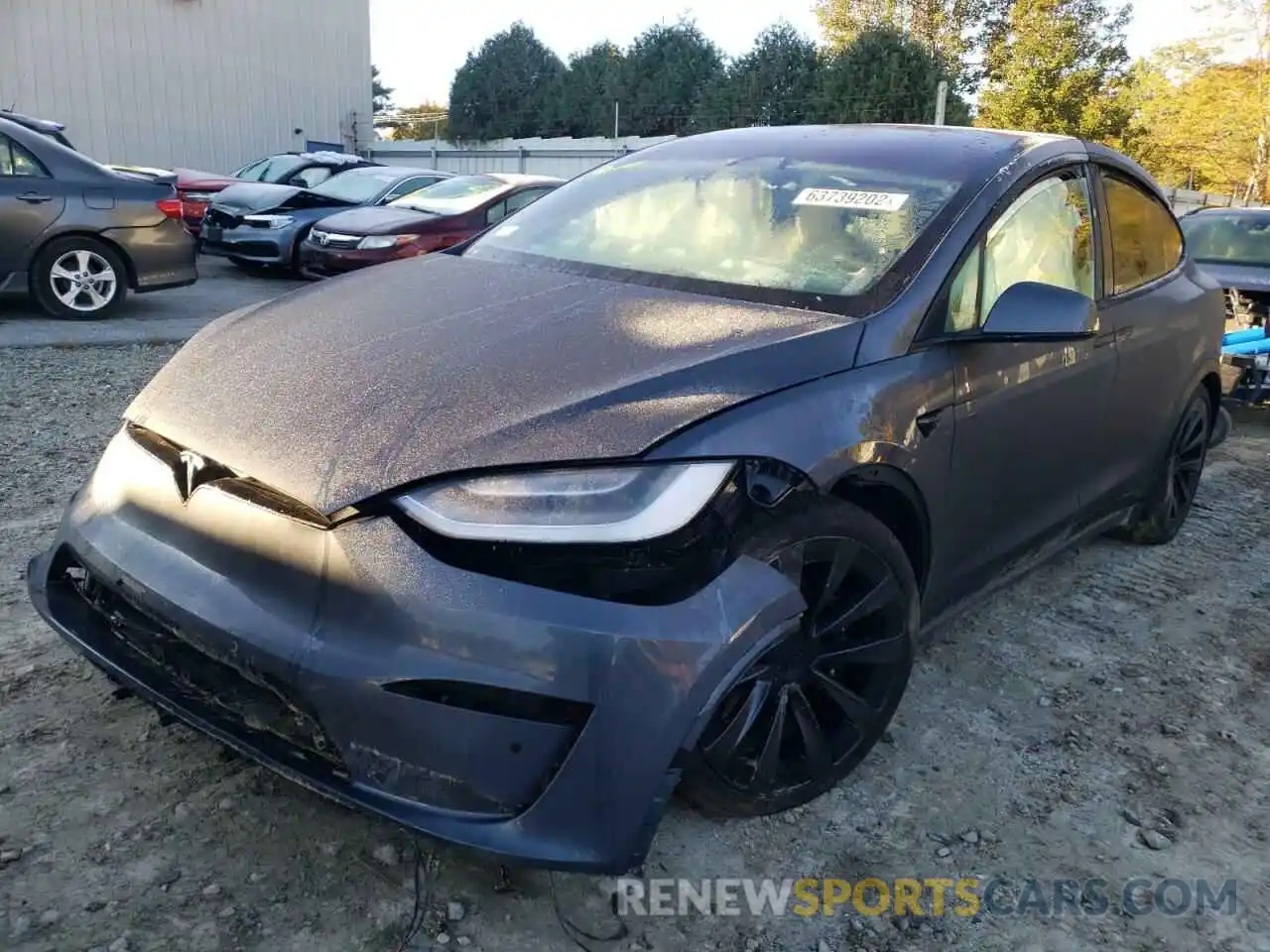 2 Photograph of a damaged car 7SAXCBE6XNF344056 TESLA MODEL X 2022