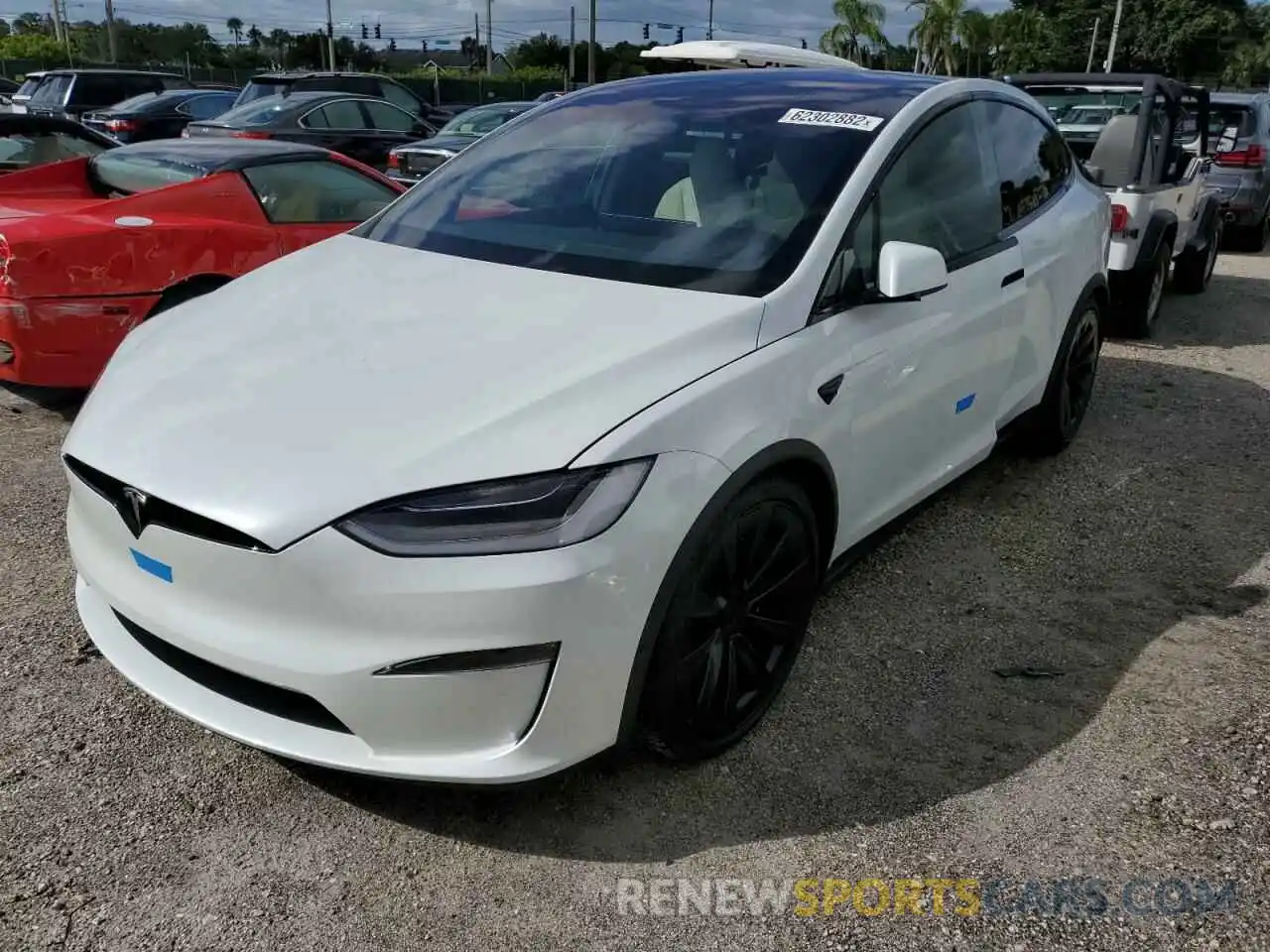 2 Photograph of a damaged car 7SAXCDE59NF357822 TESLA MODEL X 2022