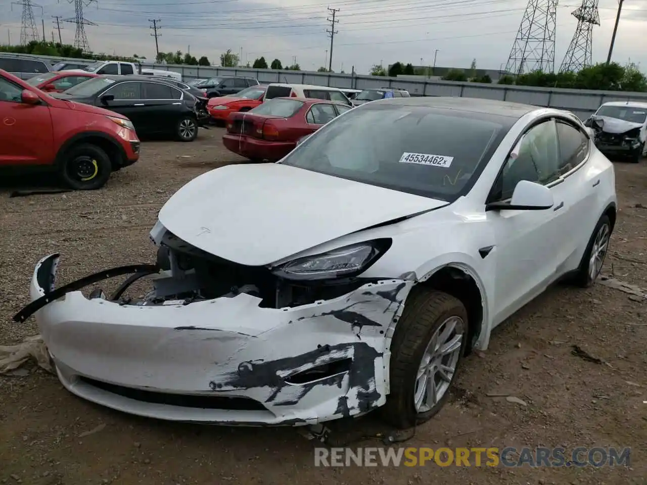 2 Photograph of a damaged car 5YJYGDEE0LF009989 TESLA MODEL Y 2020