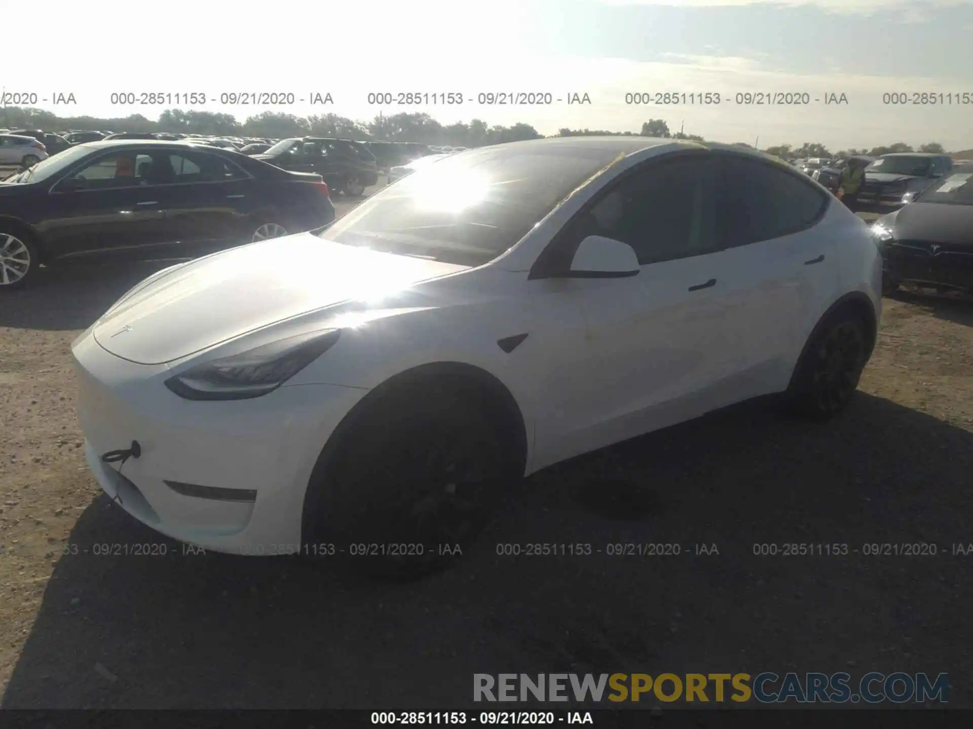 2 Photograph of a damaged car 5YJYGDEE0LF012827 TESLA MODEL Y 2020